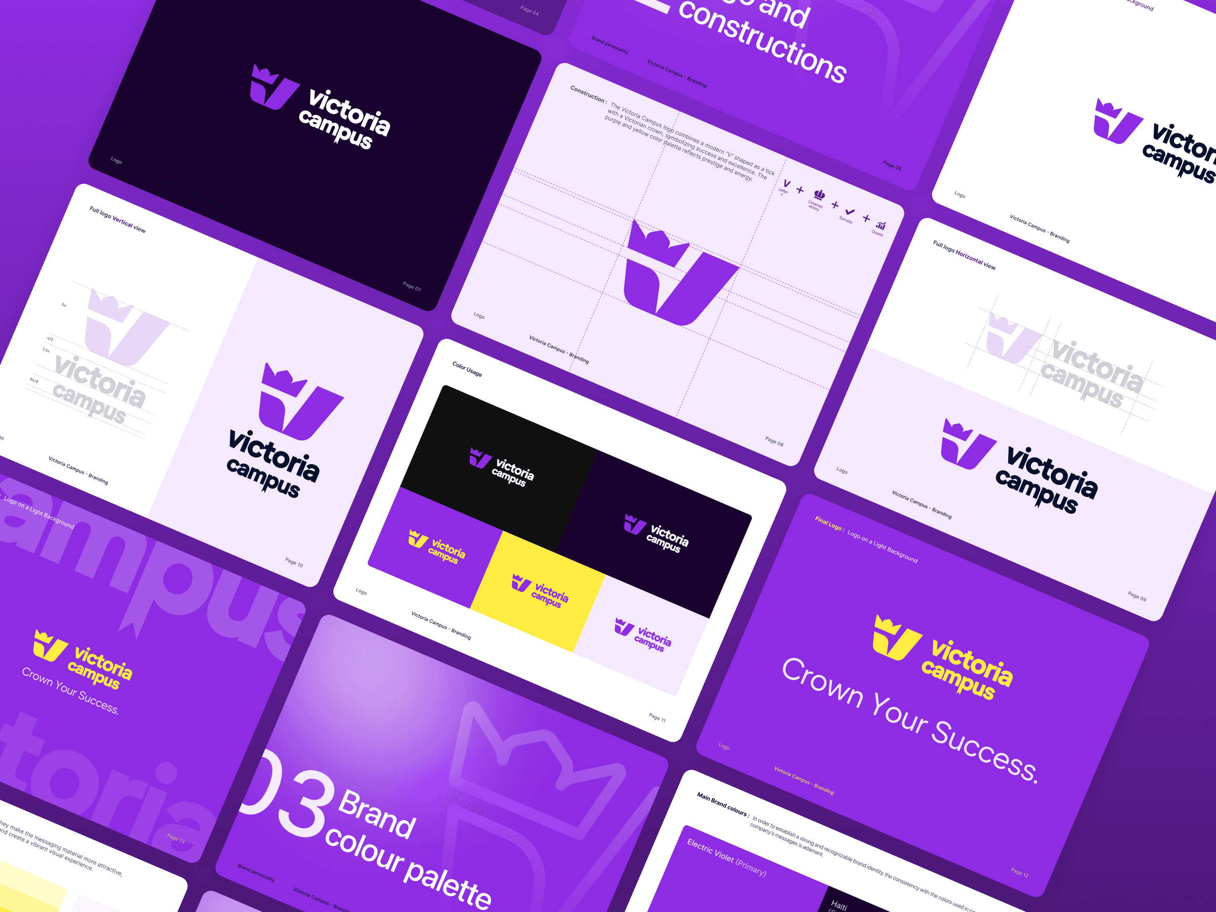 Victoria Campus brand guidelines pages