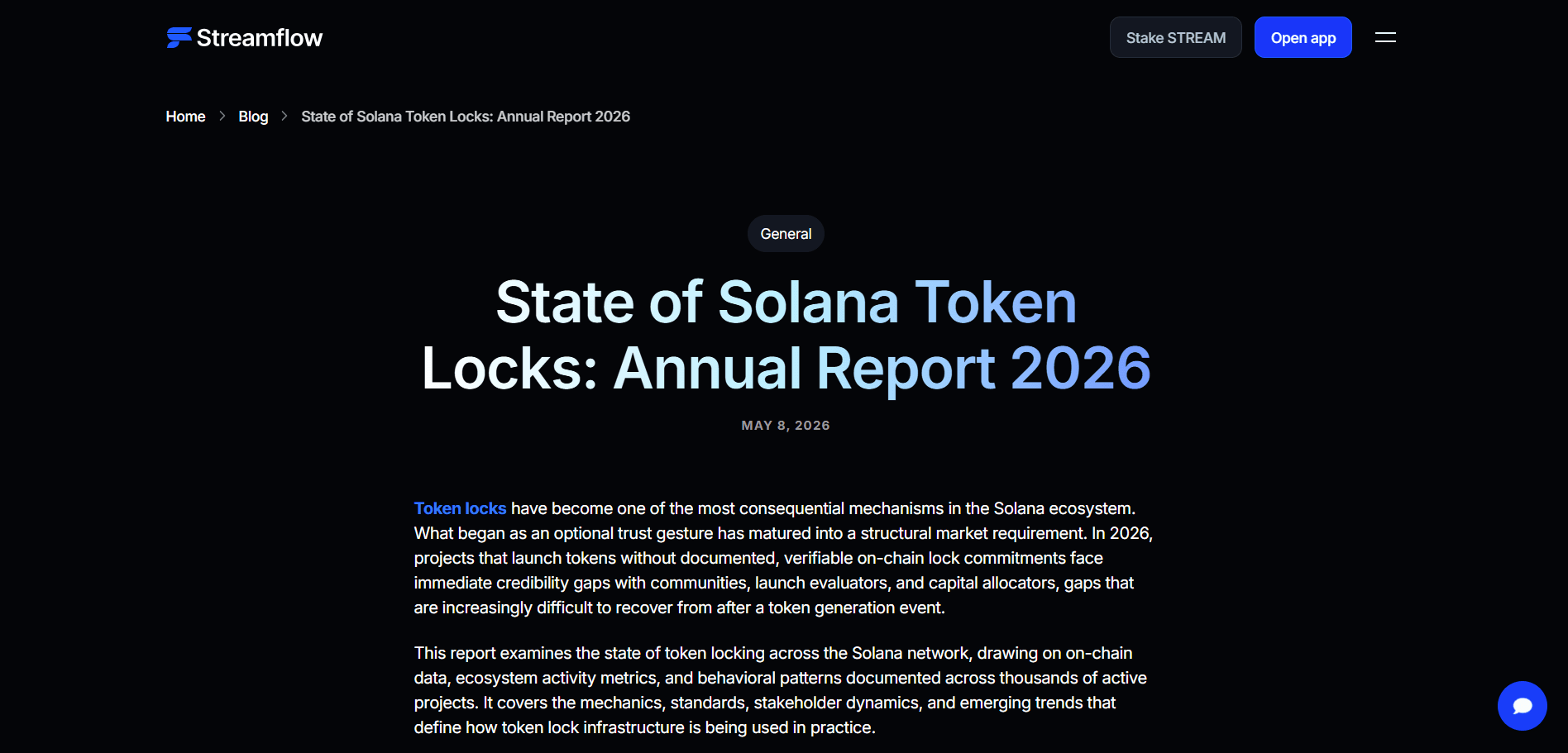 Solana Token Lock Report