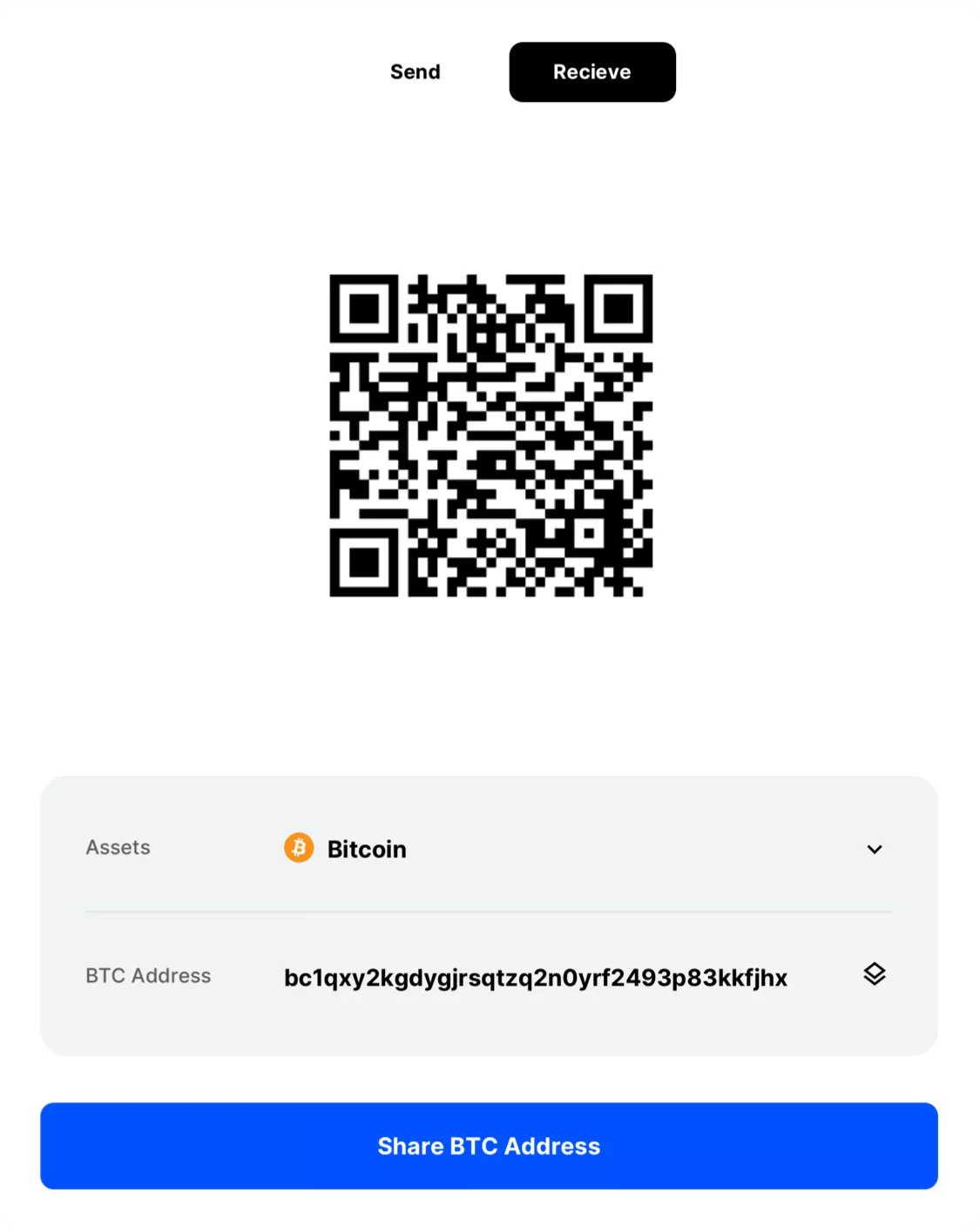 Recieve Crypto QR