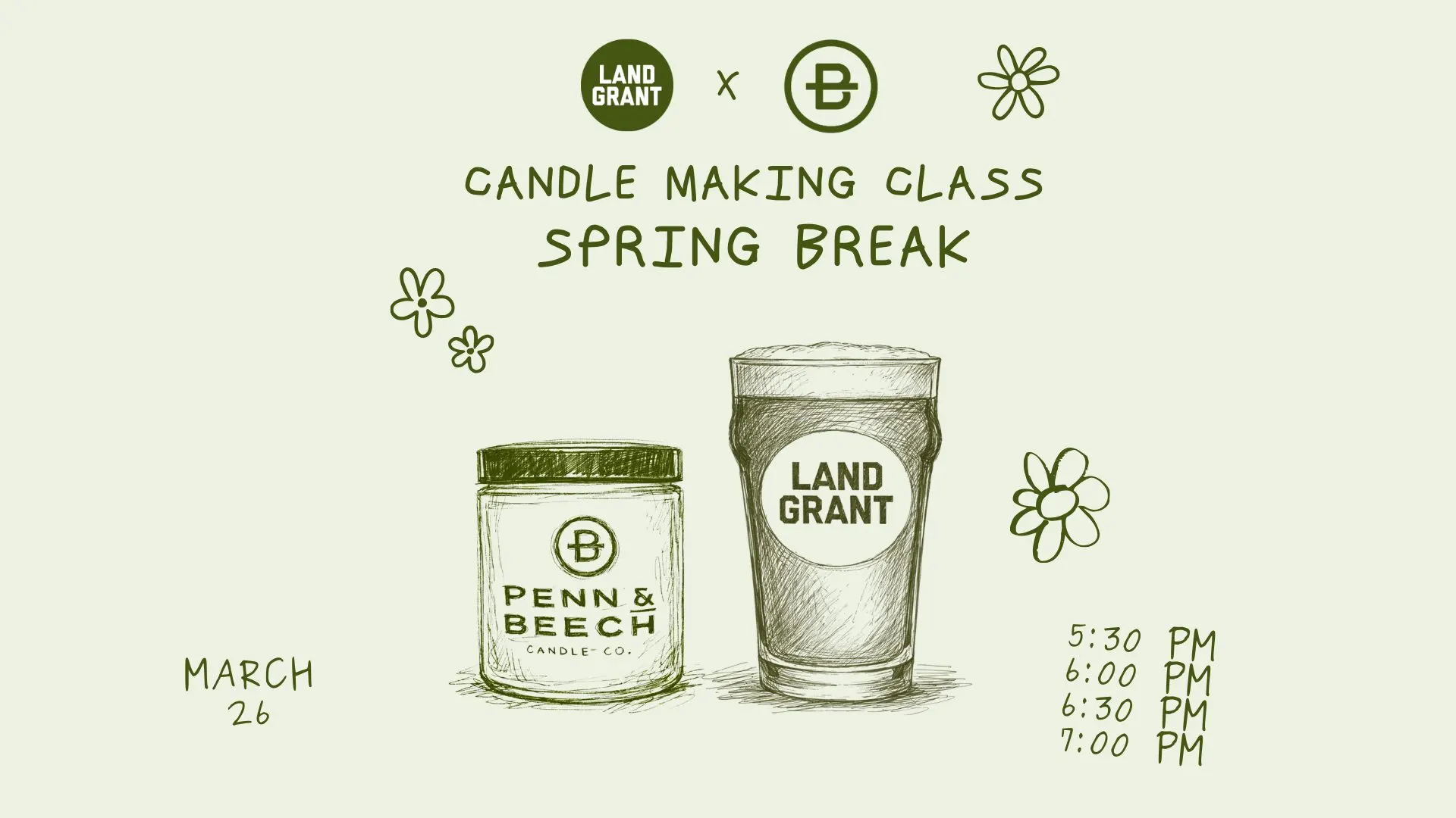 Spring Break Candle Pouring with Penn & Beech