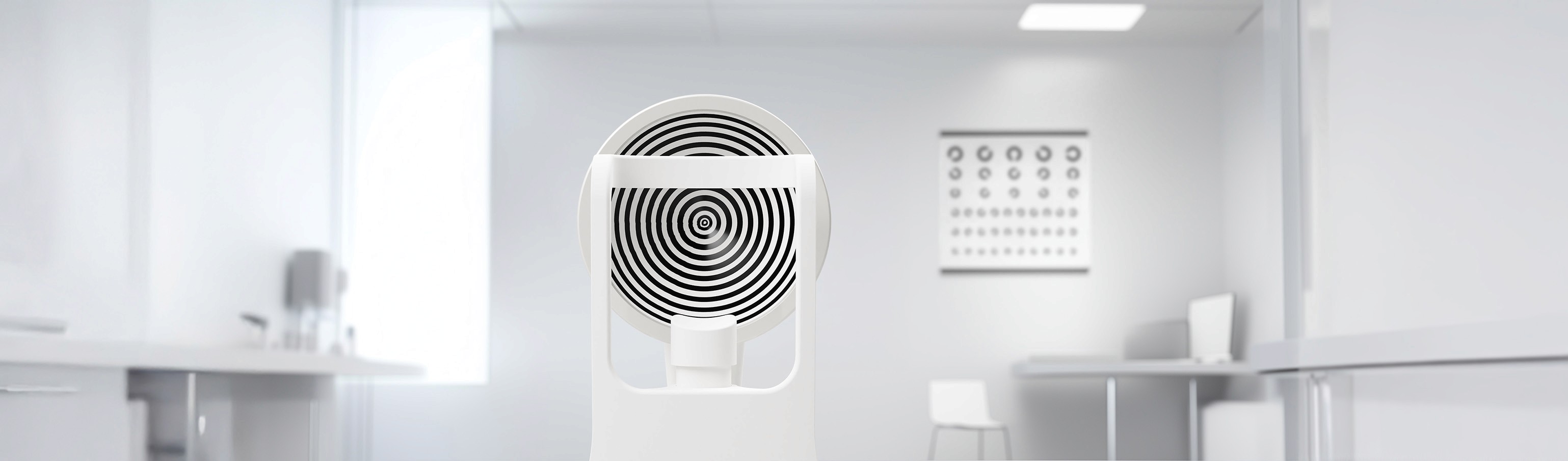 An examination device in the middle of an ophthalmology practice.