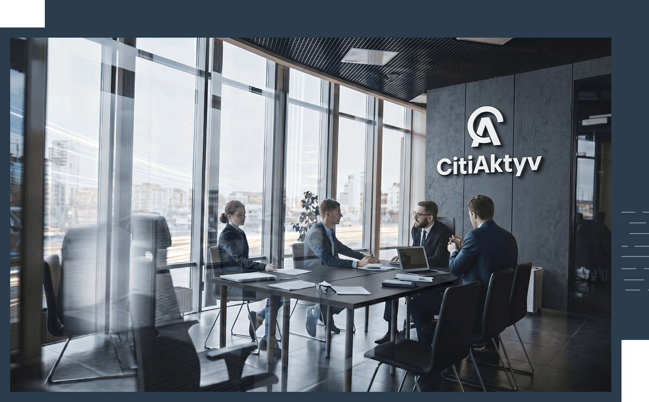 Команда CitiAktyv на робочій зустрічі у переговорній кімнаті офісу