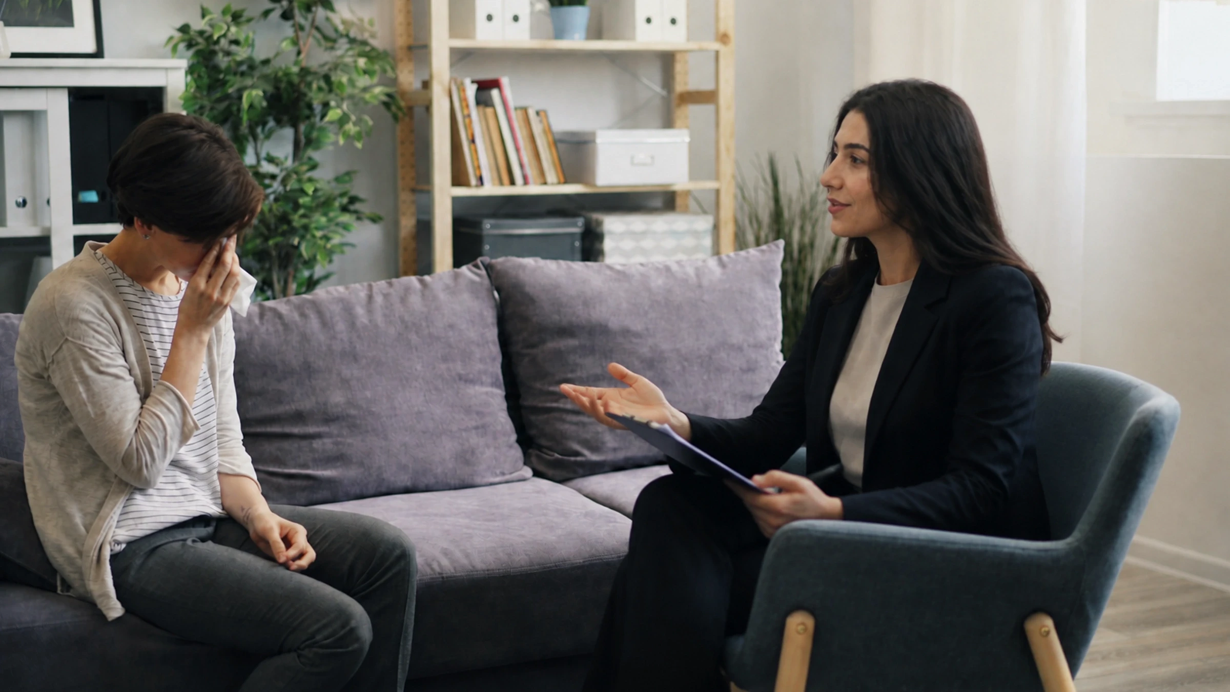 Psychiatrist conducting a structured ADHD assessment with an adult patient.