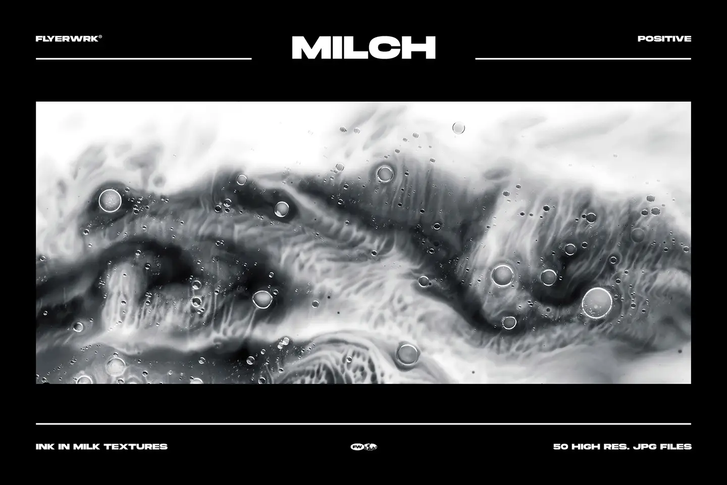 Milch ink in milk textures positive monochrome abstract background featuring realistic fluid motion and bubble patterns