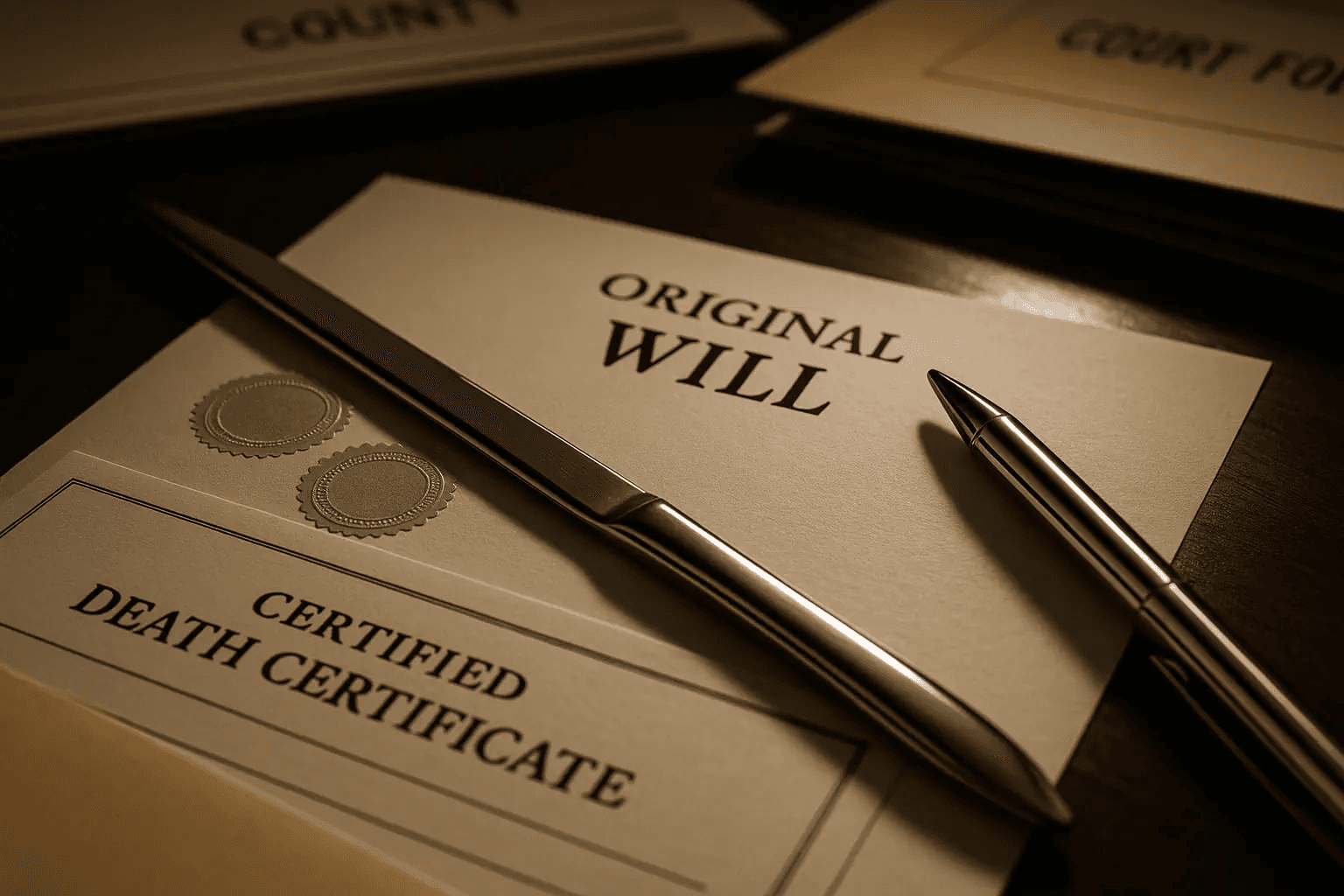 Original will and death certificate documents -  What Is a Waiver of Notice of Probate of Will