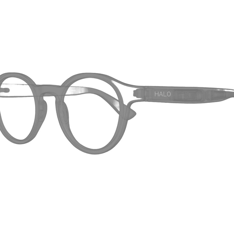 Halo X AI Glasses render in X-RAY mode