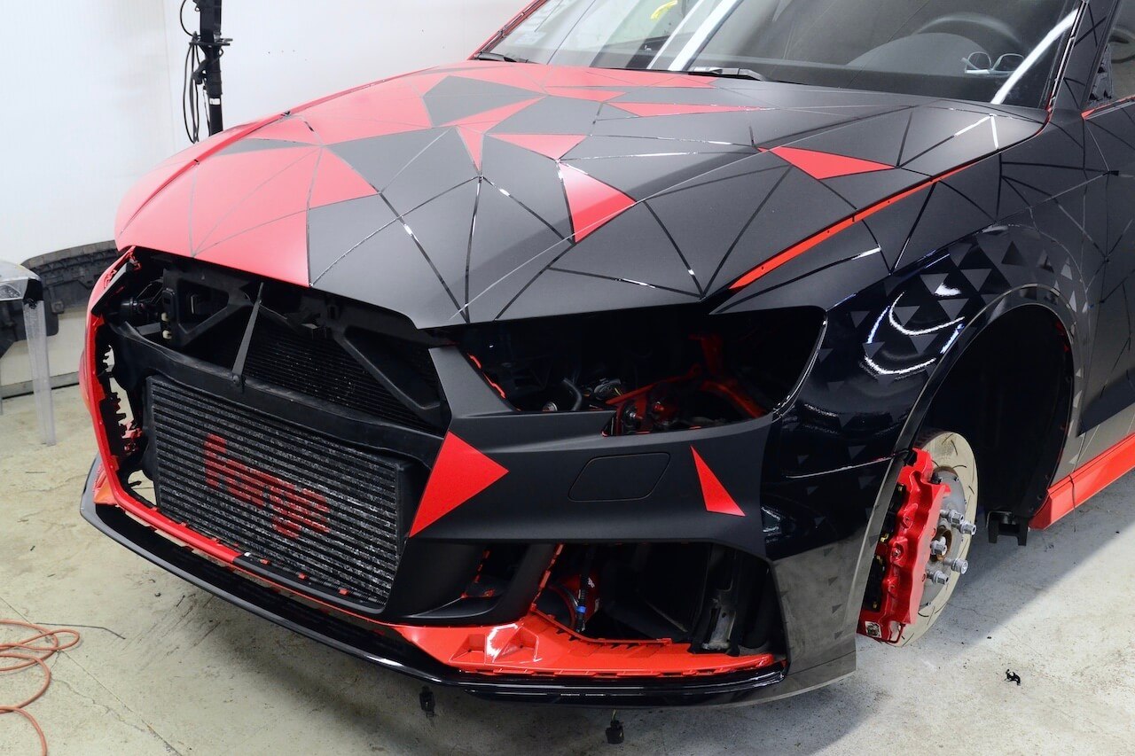 Audi RS3- oklejenie auta wg naszego projektu