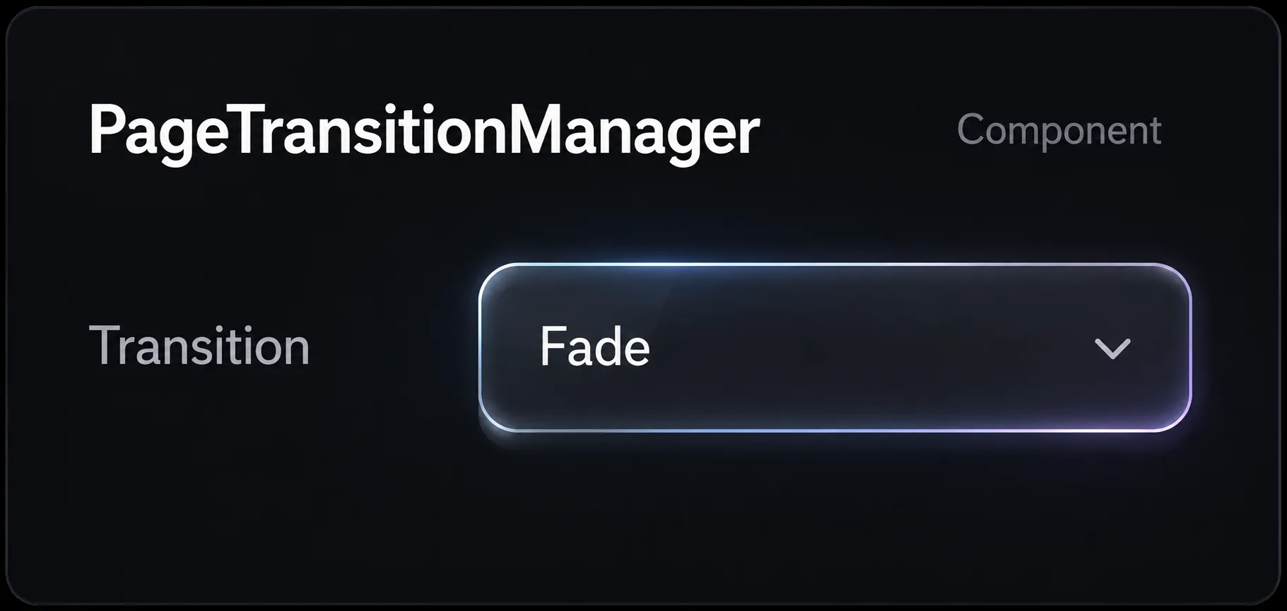 Page transition component view.