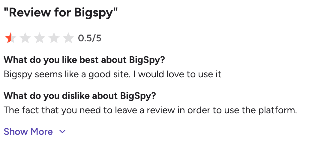 Review to use the platform