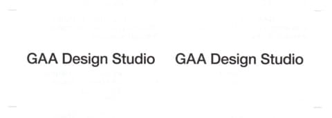 Text layout that says GAA Design Studio.