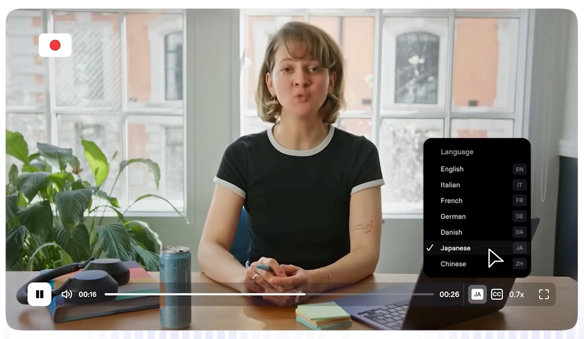 Languagne choose Synthesia