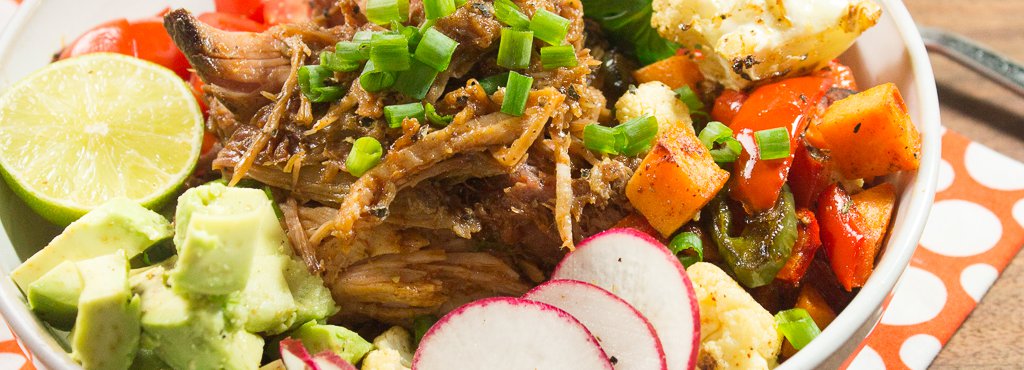 slow cooker carnitas bowl