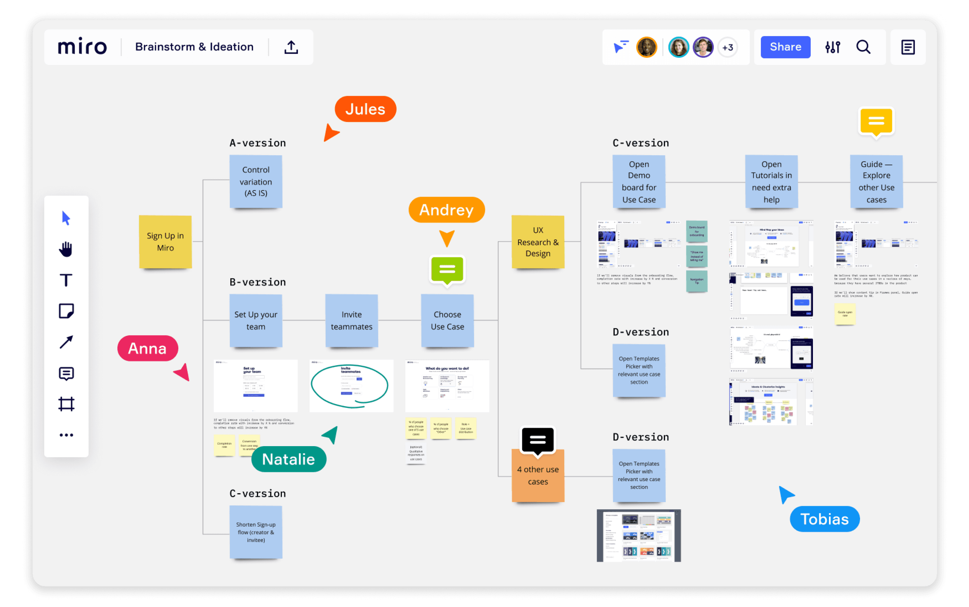 Miro tool for visual collaboration in UX research and product development