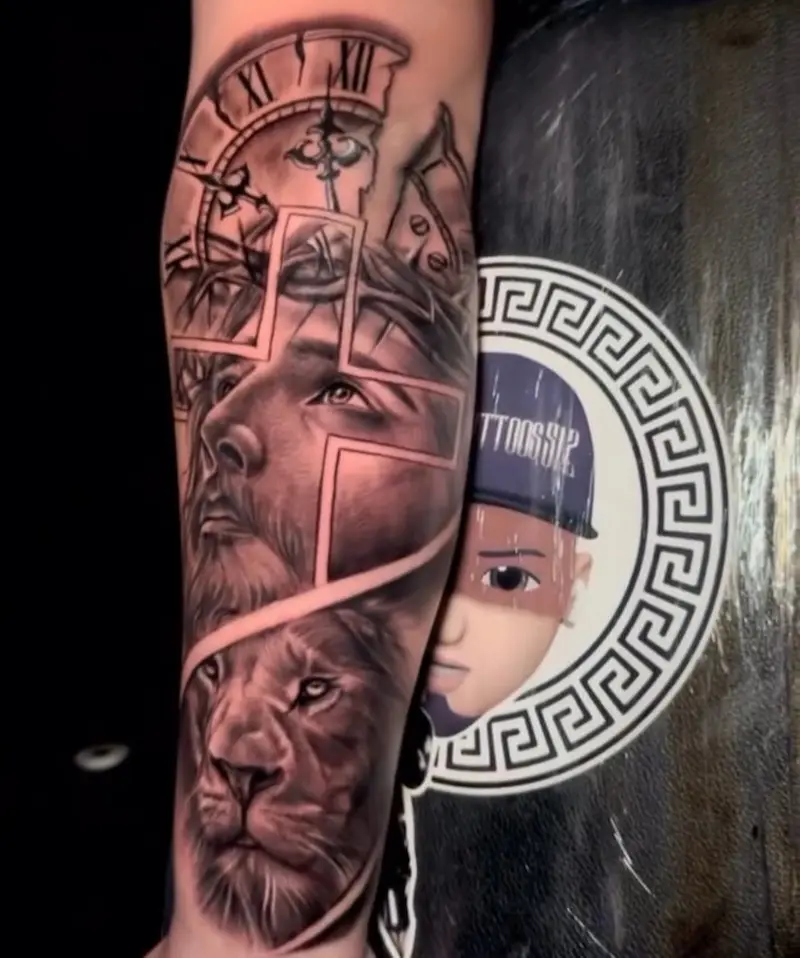 Black and grey realism tattoo by Bones Noriega