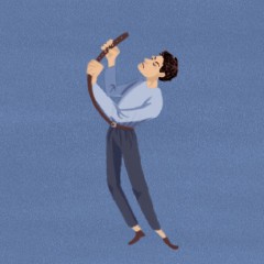 Portada de Cuentas claras III: deuda y déficit fiscal, estudio de IdeaPaís, mostrando una ilustración de una persona que se aprieta el cinturón.