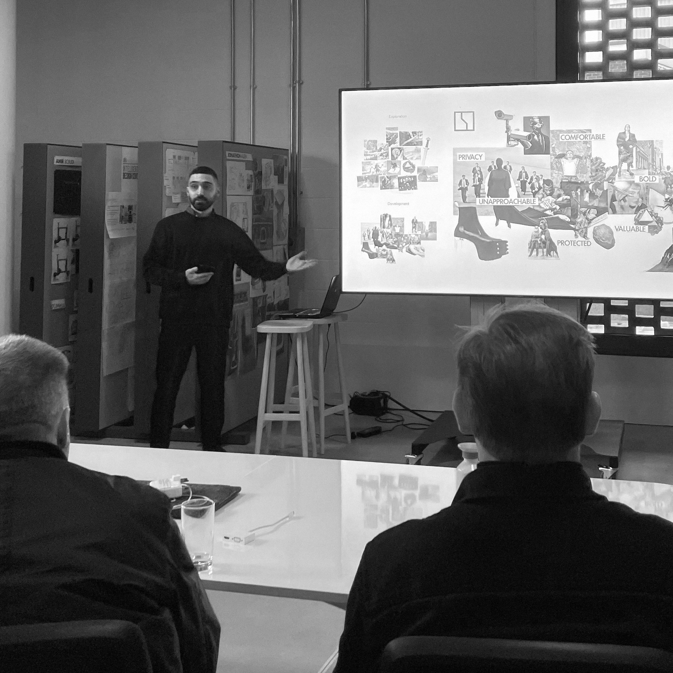 A close-up of a pink cocktail in a martini glass, set against a nighttime background with soft, blurred colors.