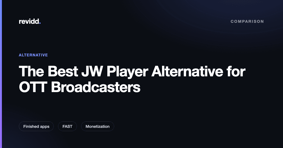Comparison of JW Player as a video player and API versus an all-in-one OTT platform with native apps, FAST channels, and built-in monetization