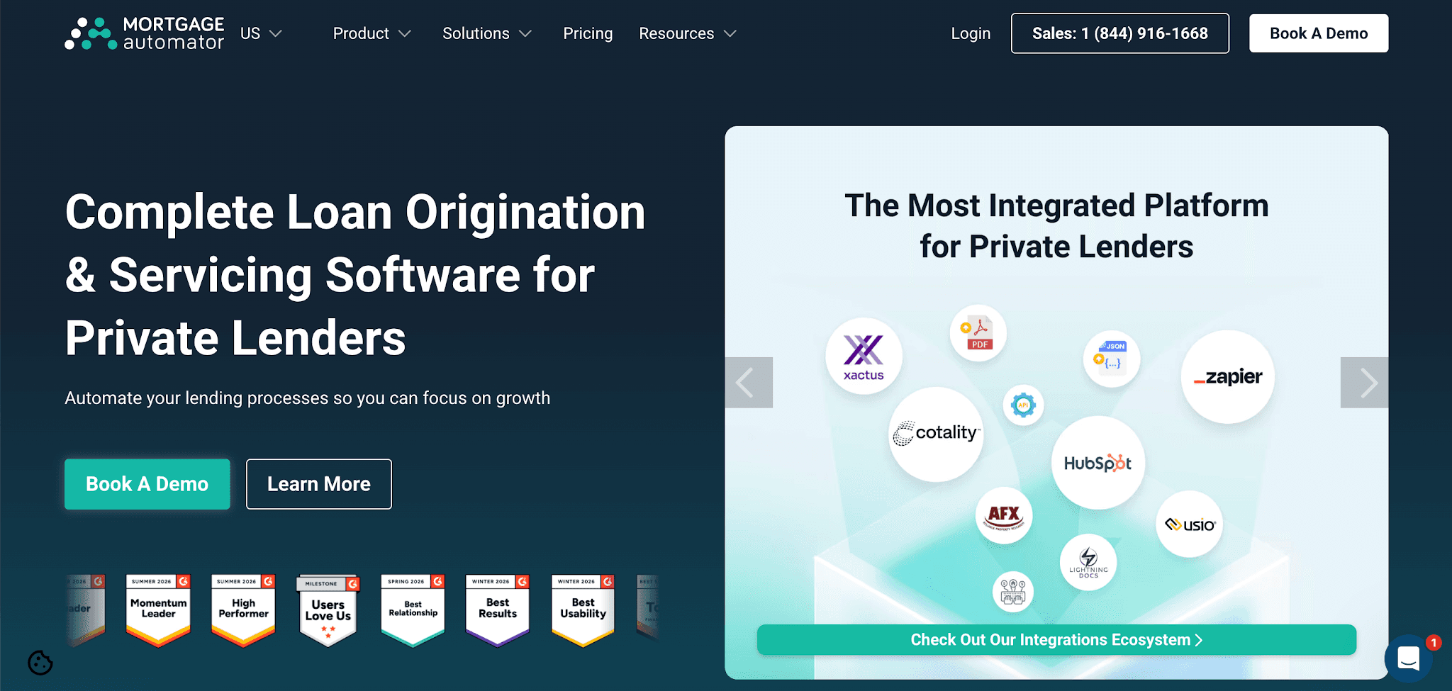 Mortgage Automator website homepage