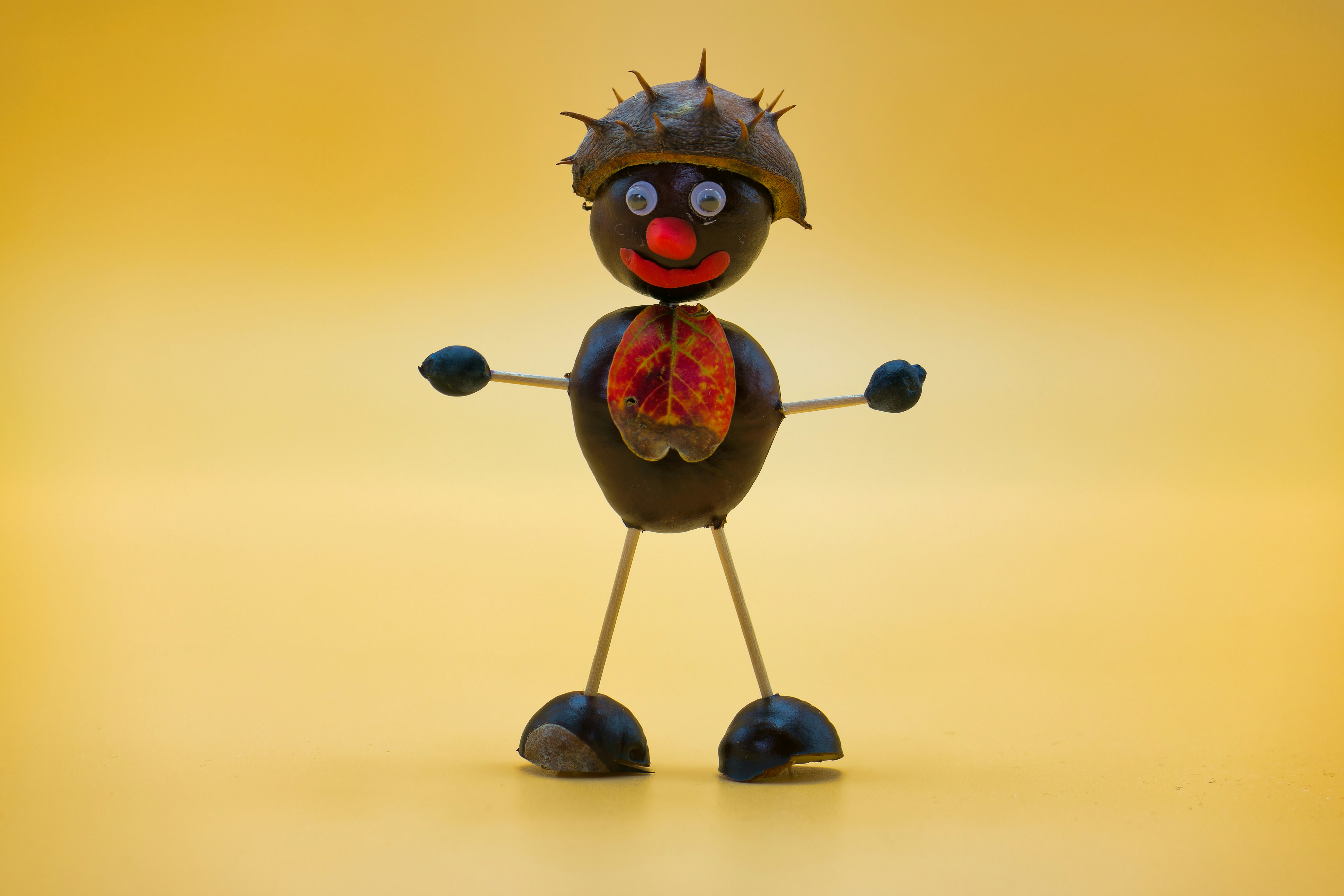 A figurine of a man with a helmet on