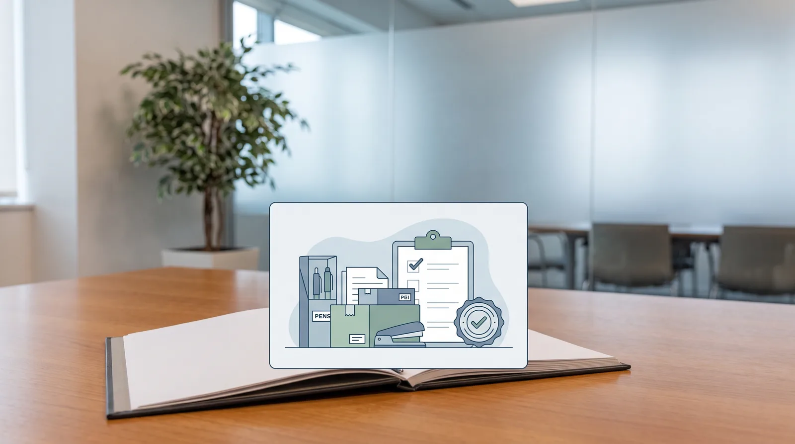 Stationery and Office Supplies License in Dubai beside an itemised cost breakdown and a calculator