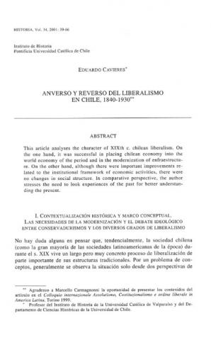 Anverso y reverso del liberalismo en Chile, 1840-1930