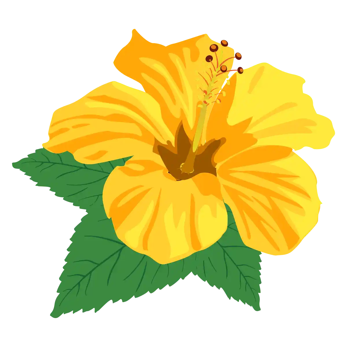 Illustration of a yellow tropical flower