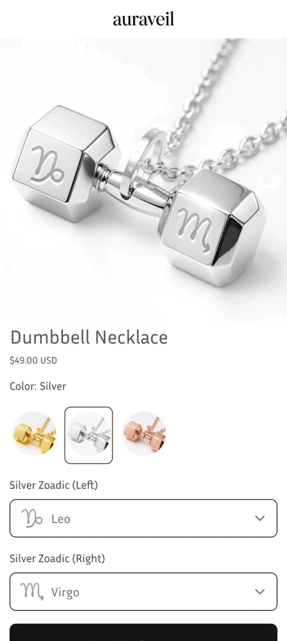 Custom Dumbbell Necklace