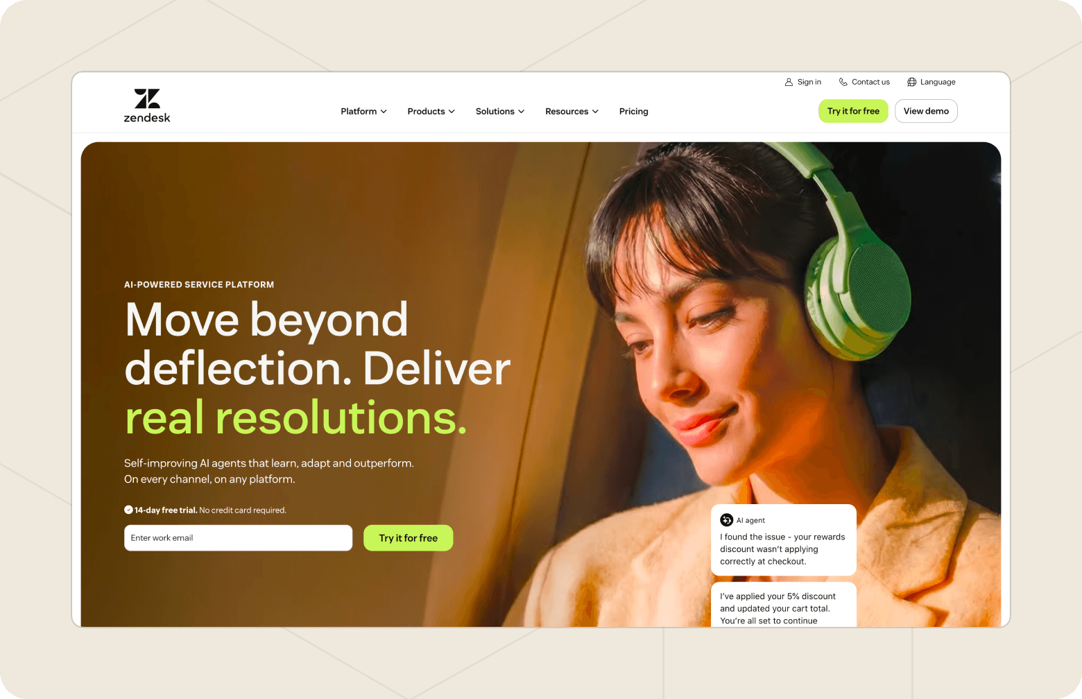 Zendesk website