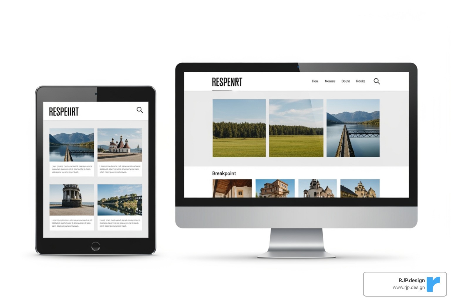 A website layout transitioning from a two-column design on a tablet to a three-column design on a desktop at a specific breakpoint - css responsive column layout