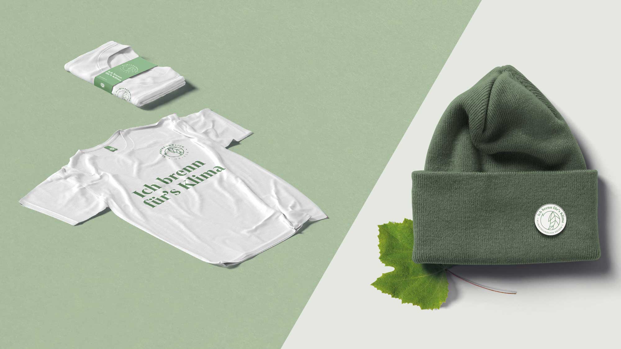 Fotomotiv mit Merch produkten – visuelle Metapher für Wärme und Verantwortung