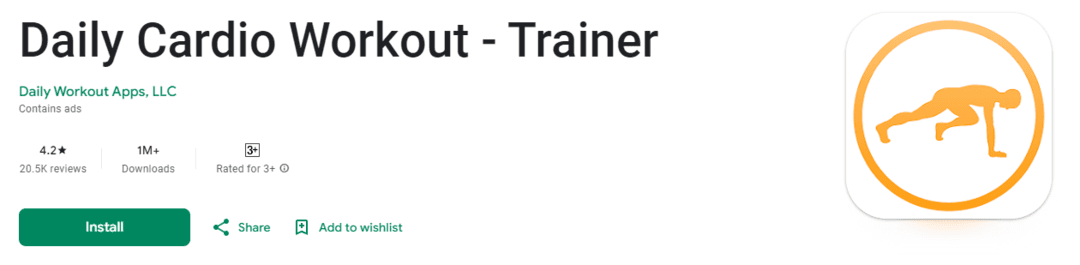 Daily Cardio Workout – Trainer&nbsp;&nbsp;