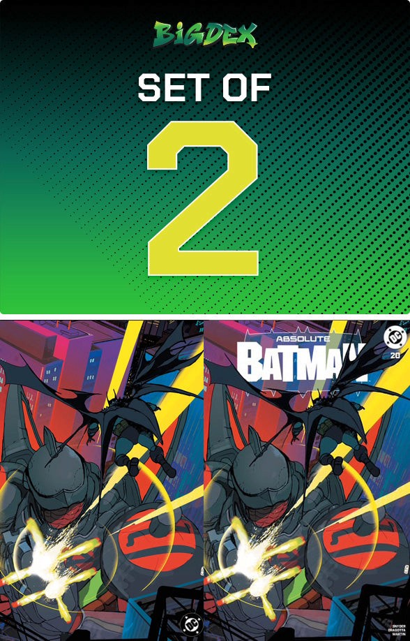 Absolute Batman #20 Christian Ward Big Dex Comics Exclusive Trade Dress and Virgin Variant set front covers, DC Comics Batman issue 20 pre-order bundle