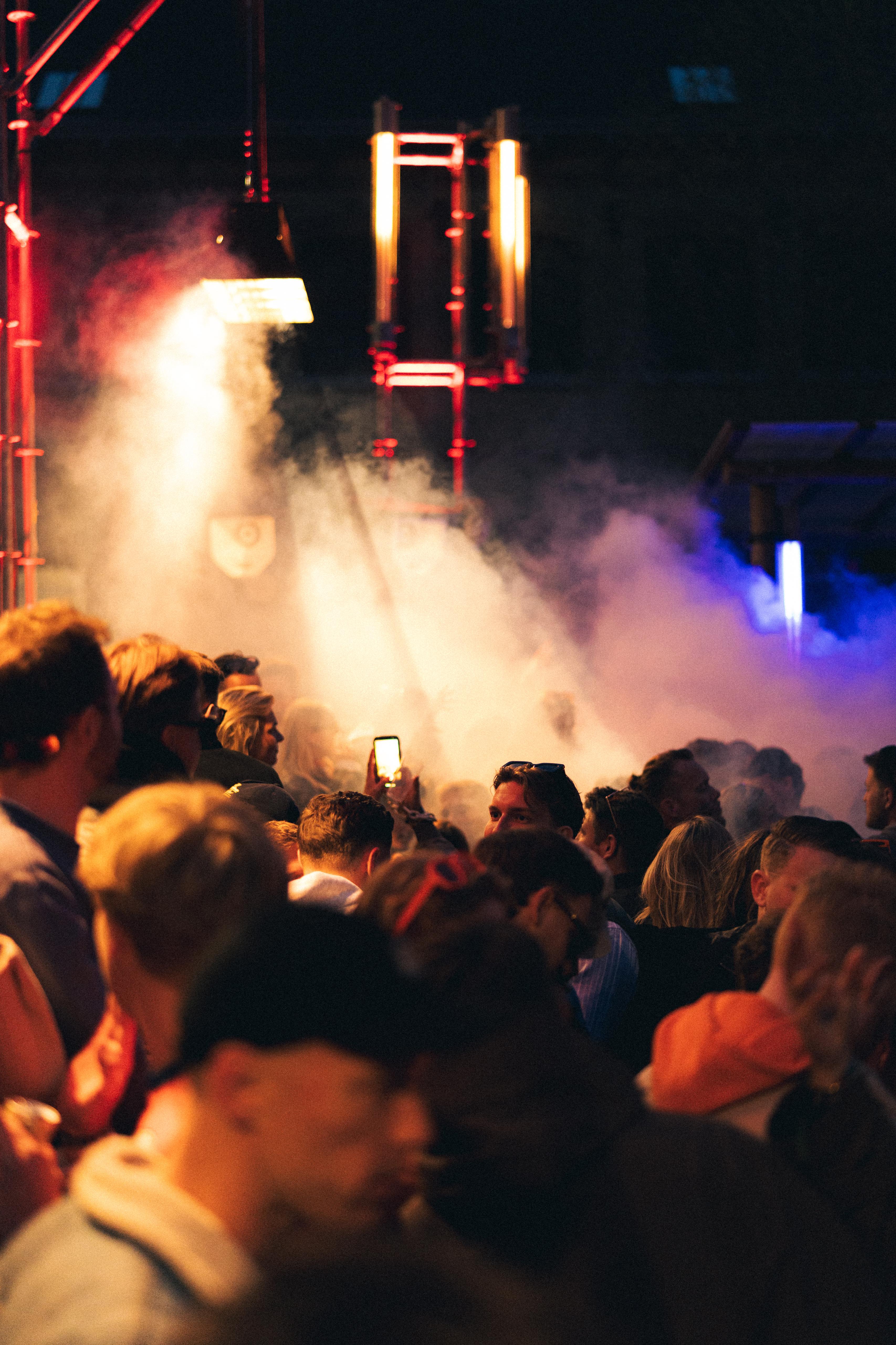 crowd at night