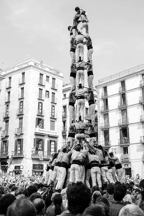 Traditional Castellers in Barcelona Spain