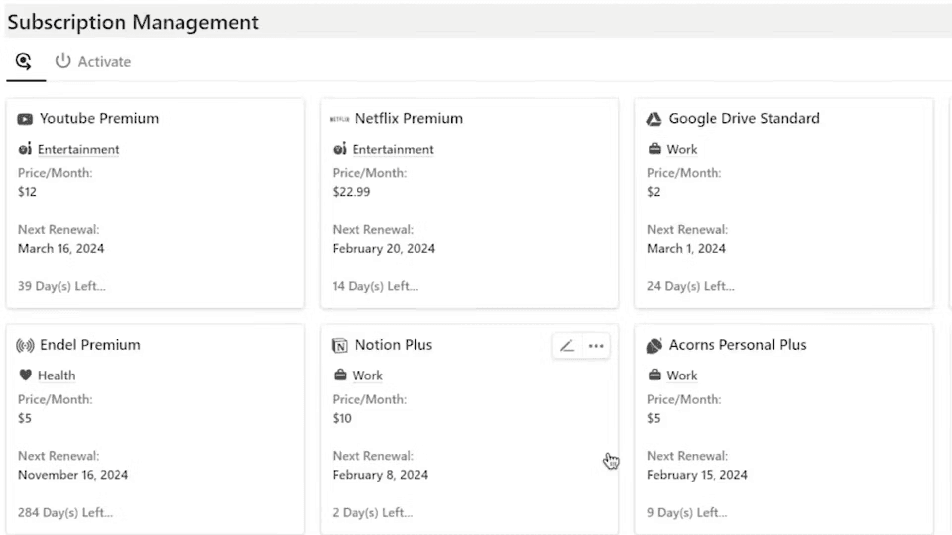 Image of Subscription Management