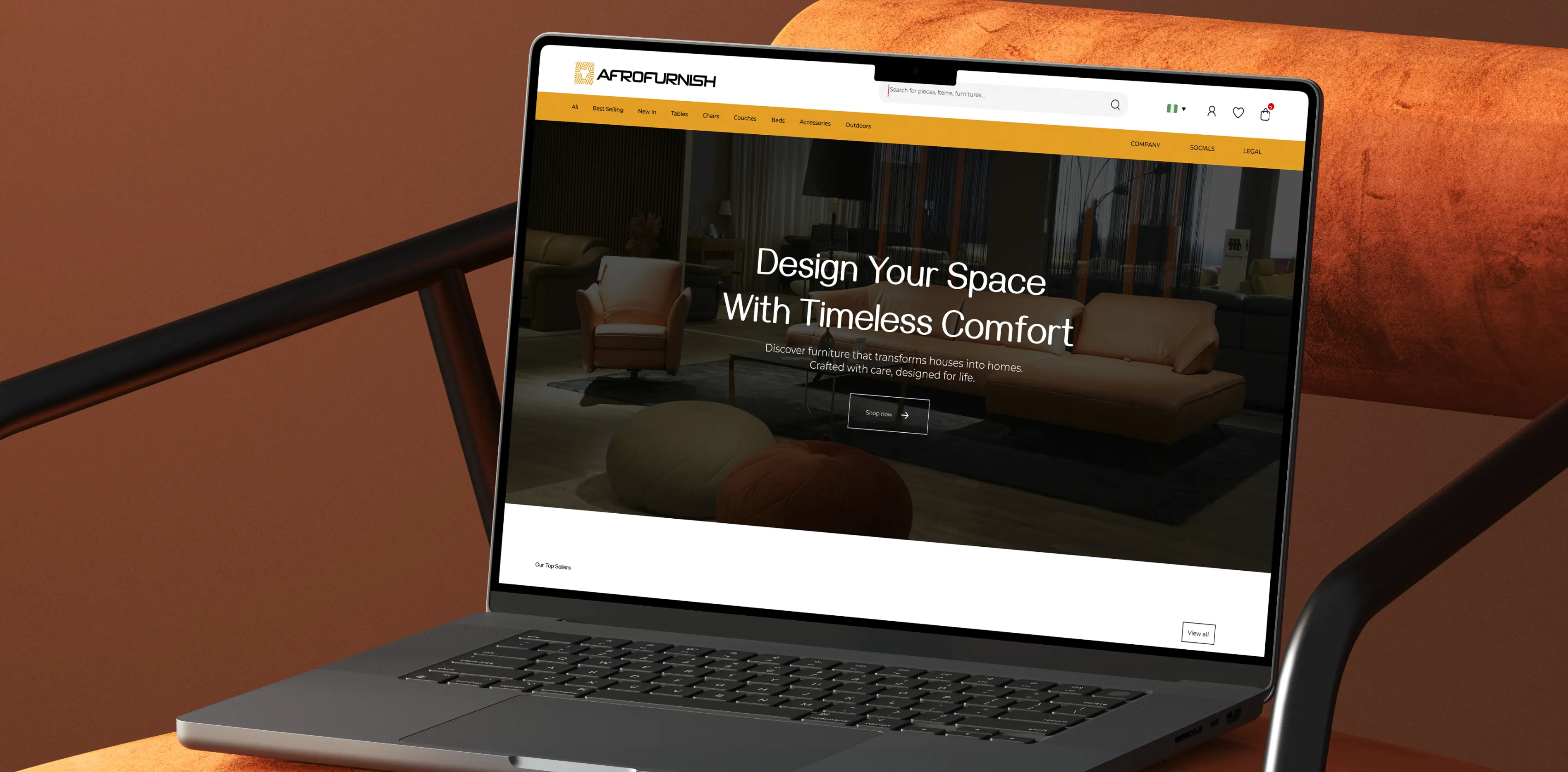 Afrofurnish promotional campaign featuring featured collection of modern furniture pieces with seasonal styling and special offers for contemporary home furnishings in Lagos Nigeria