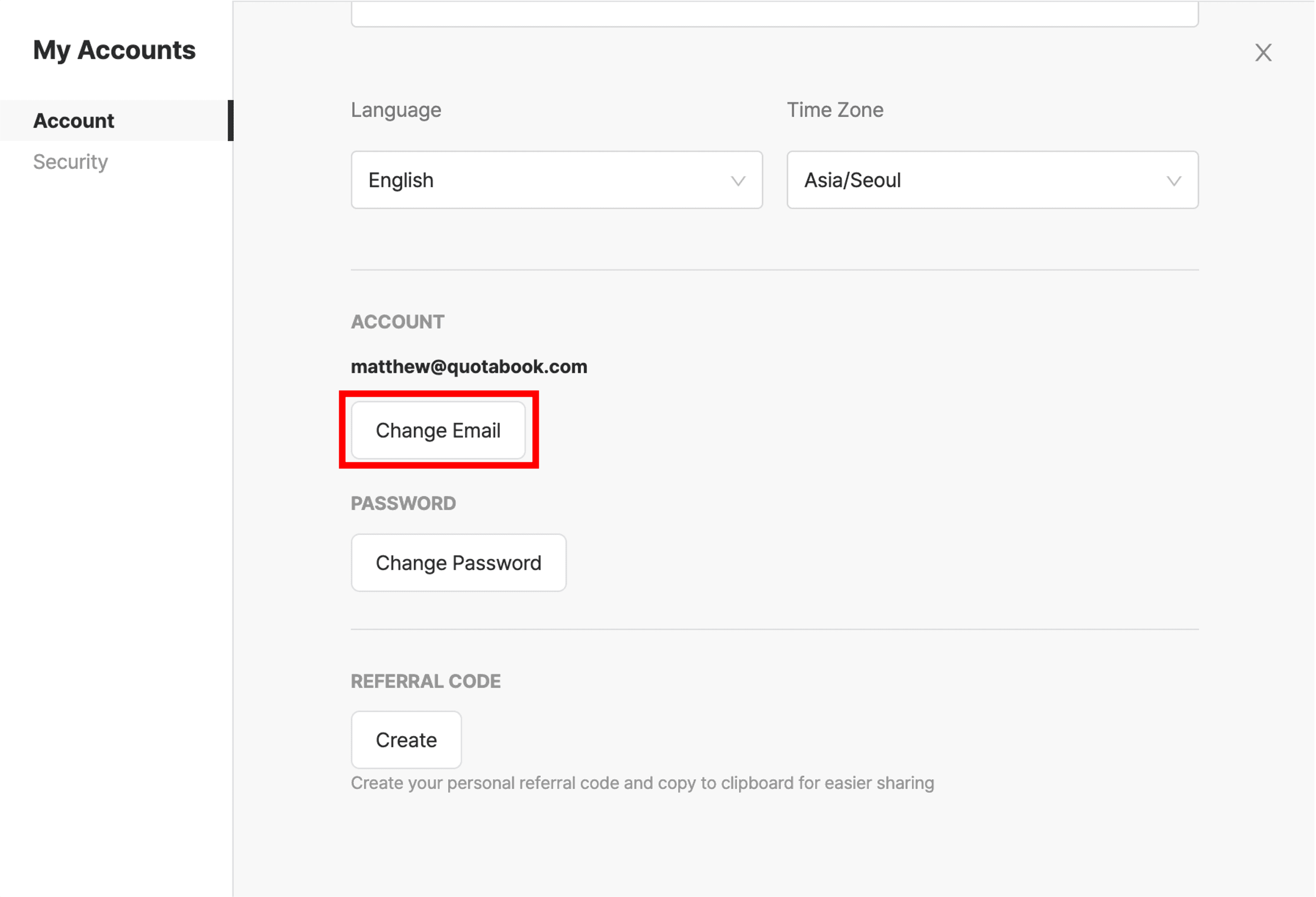 Update Email Address