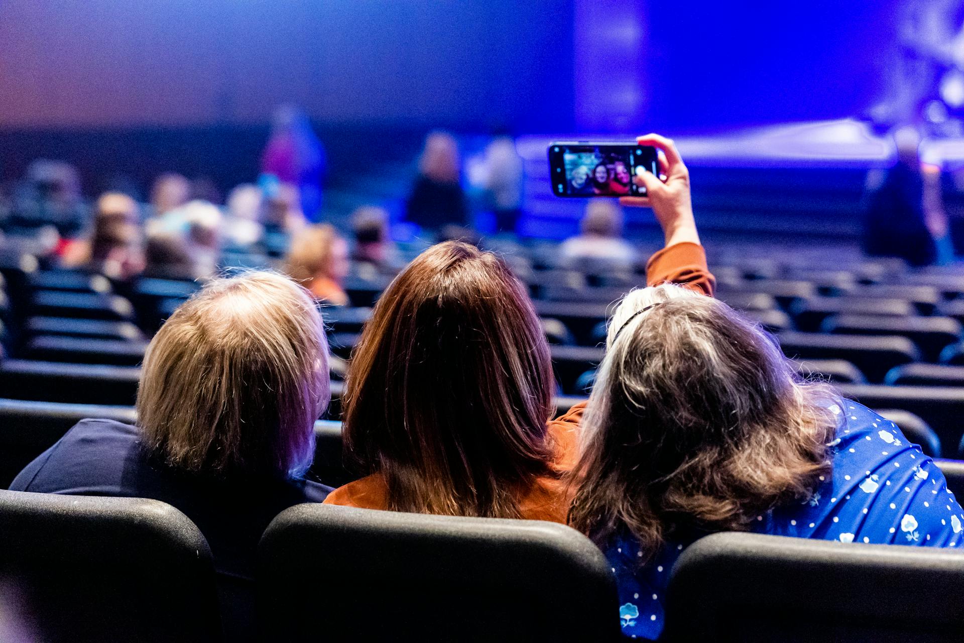 Group Taking a Selfie at a Concert Venue