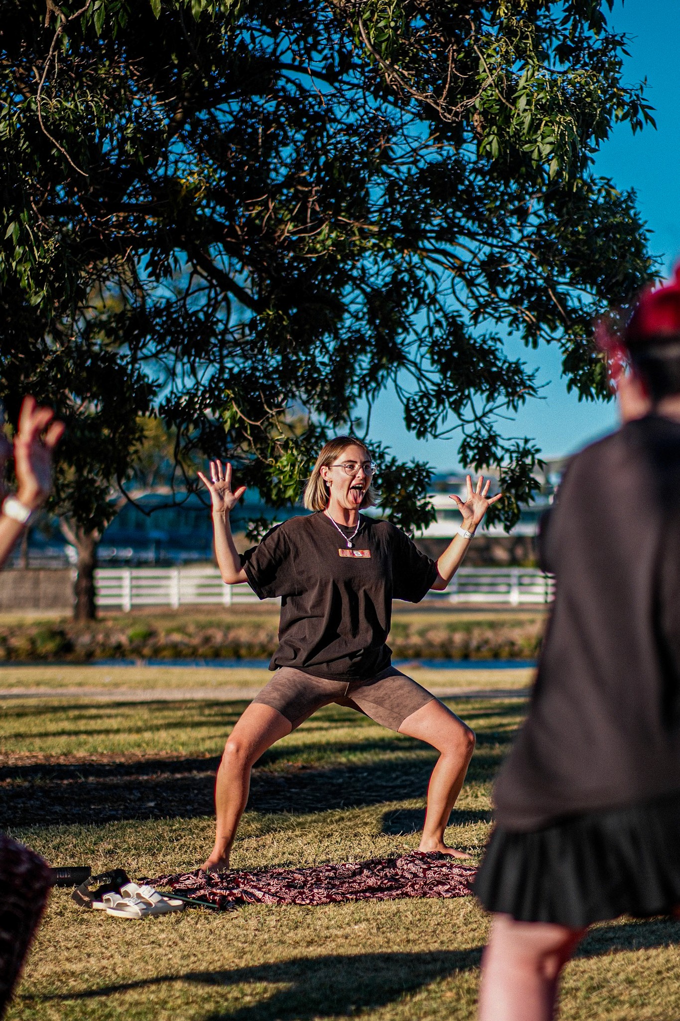 Commercial photography by JamesTheLyon for PixelSpaces — events, gigs, headshots, people, and architecture — park yoga namaste mindfulness grounded local community 