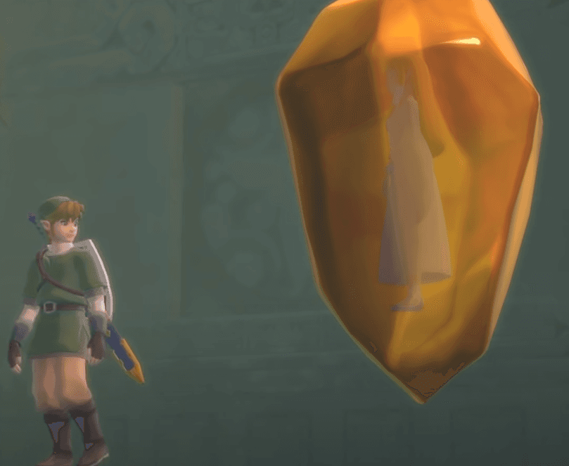 Zelda trapped in amber