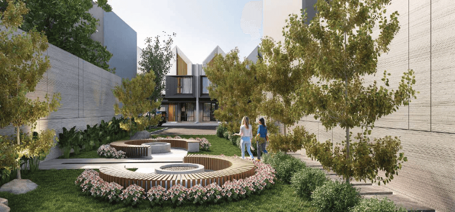 People resting in a modern room with stained glass ceiling.