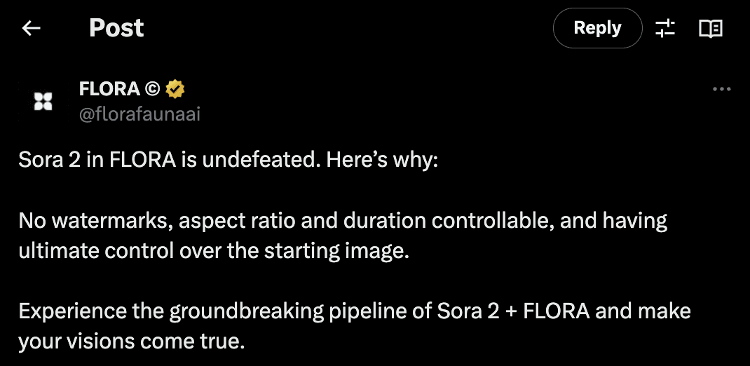 Flora Sora 2 Tweet