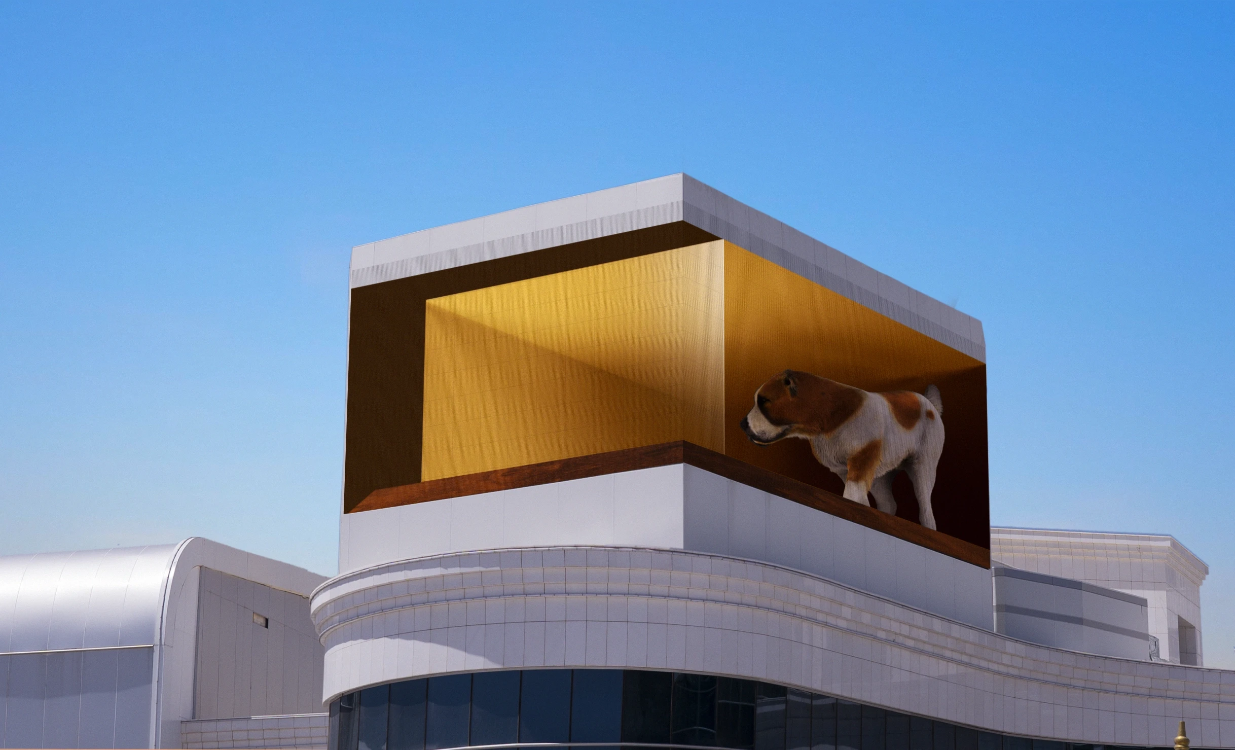 Premium lifestyle sequences presented within the LED pavilion