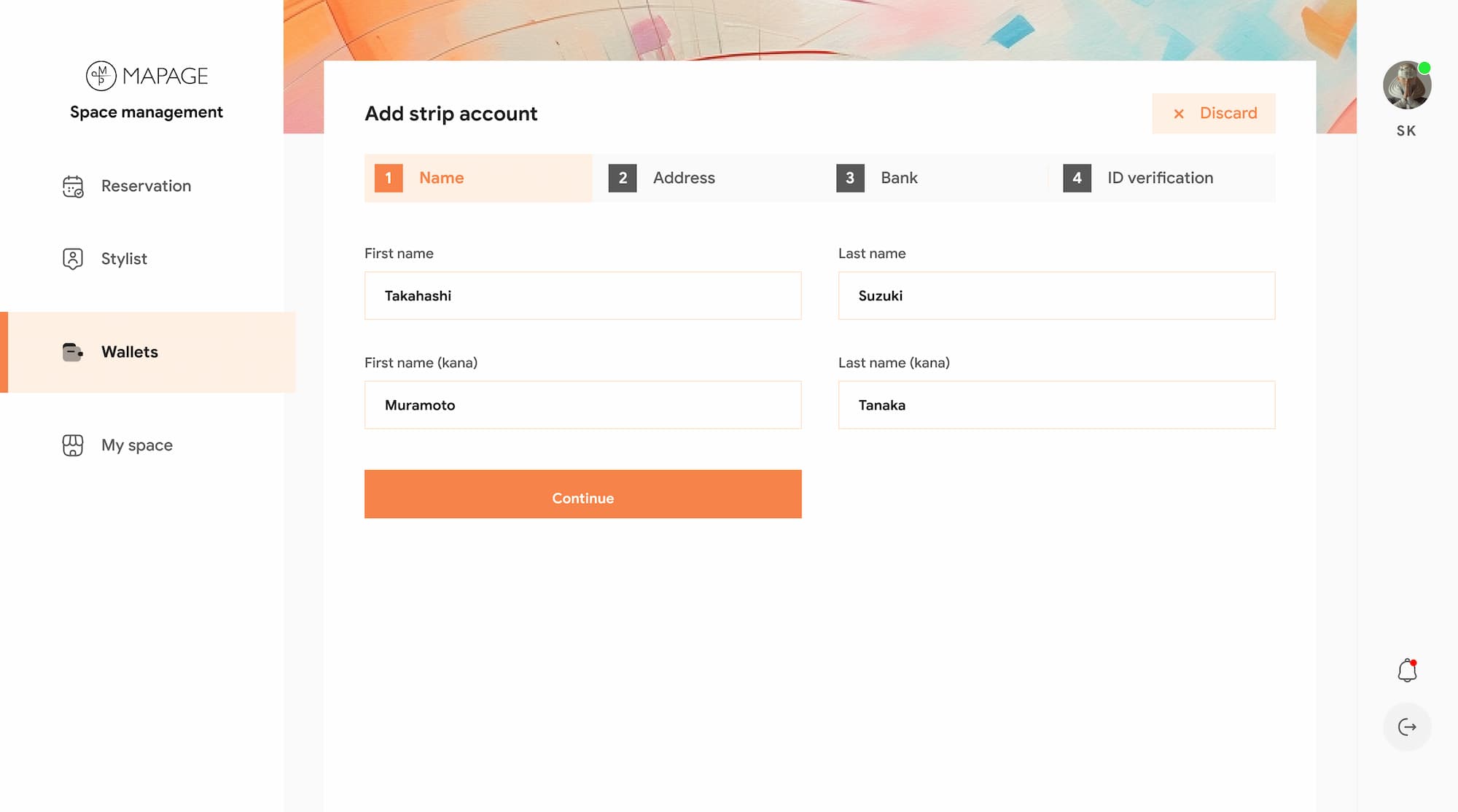 Stripe Verification 1st Step