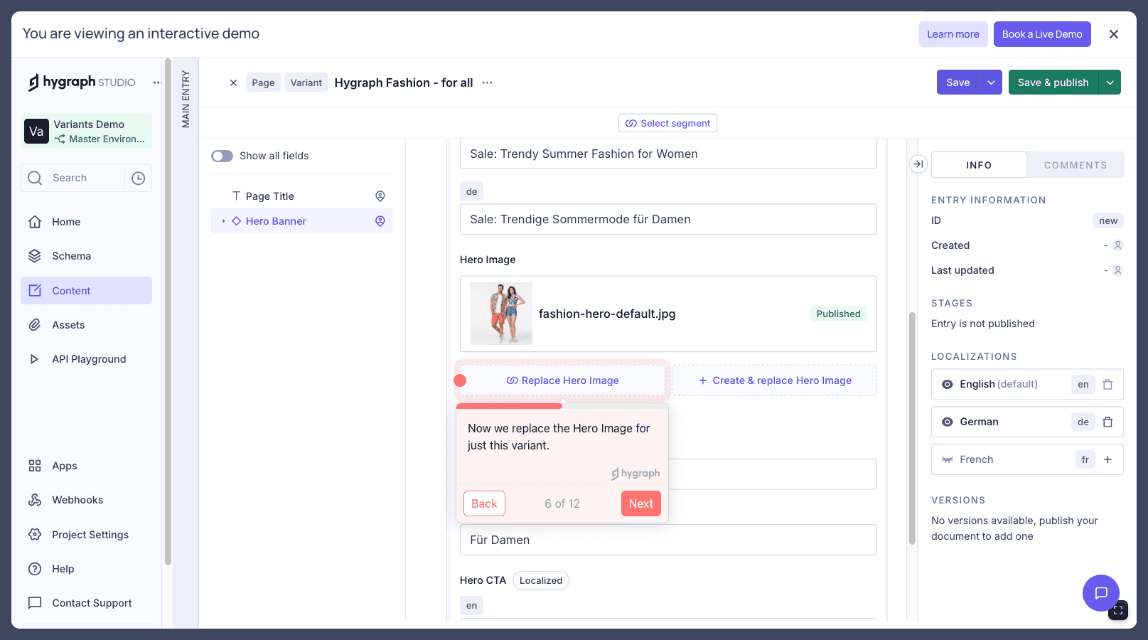 Personalization with Variants - Interactive Demo