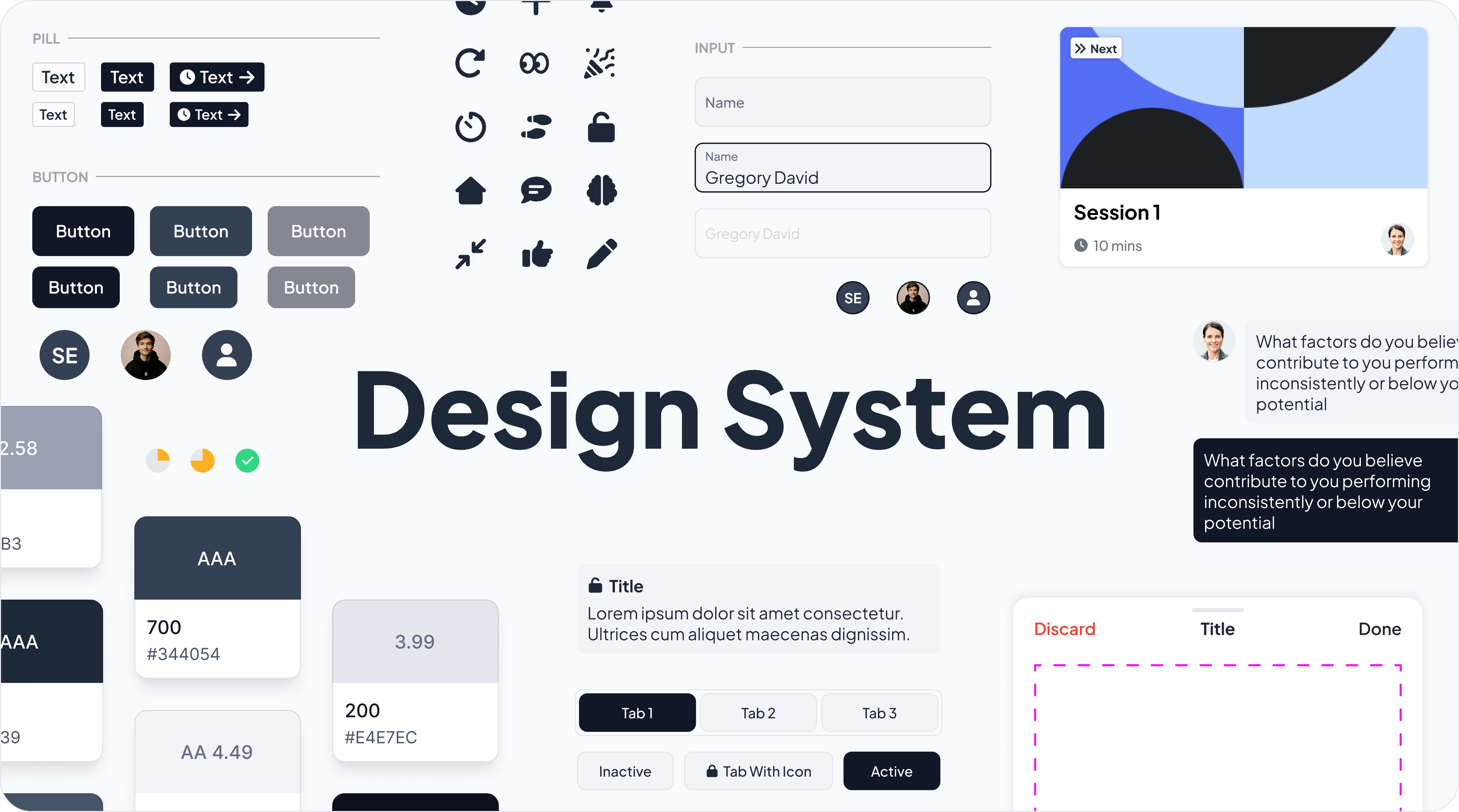 Snapshot of the design system that I established