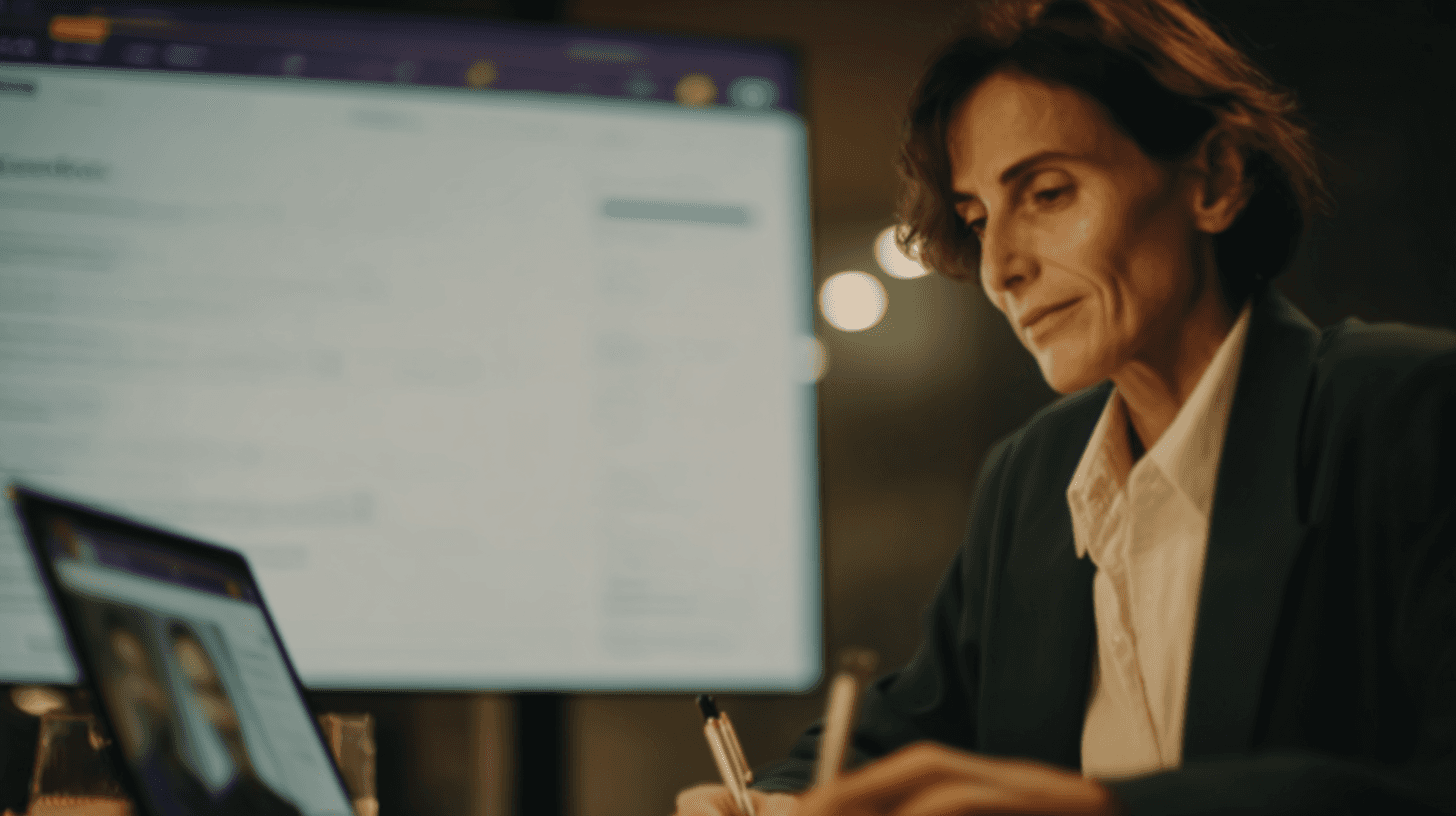 Working professionals taking meeting notes