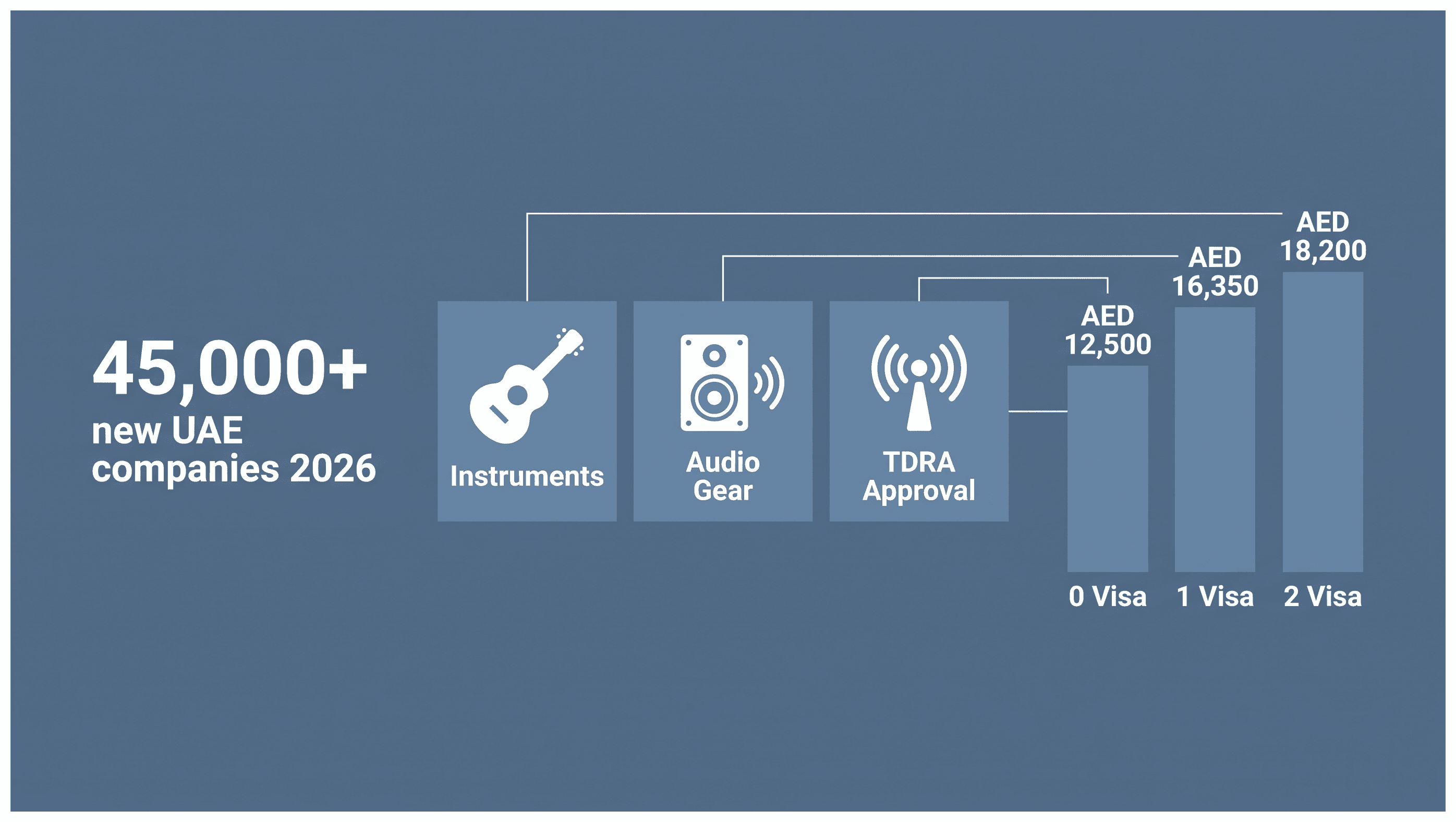 Infographic: Musical and Audio Equipment Trading License in Dubai