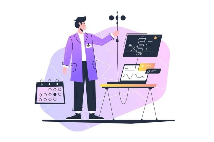 An illustration depicting the role of a chief scientific officer in a research environment.