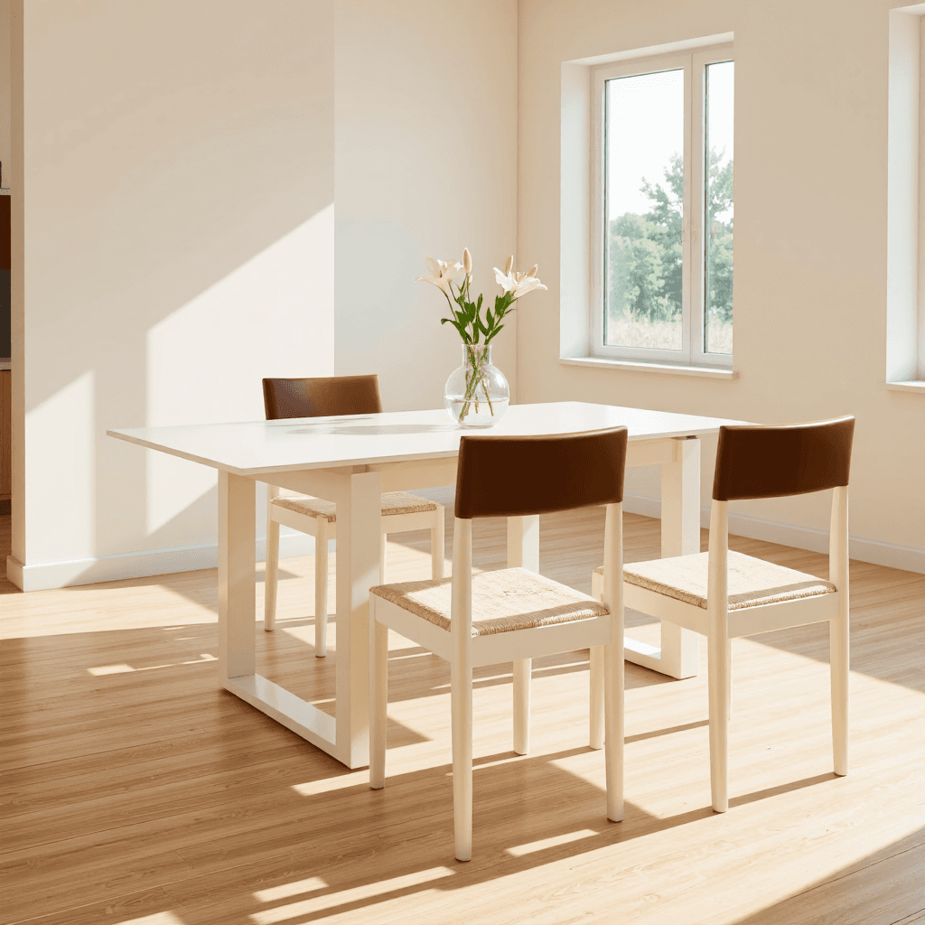 product photography of set of dining chairs and a dining table